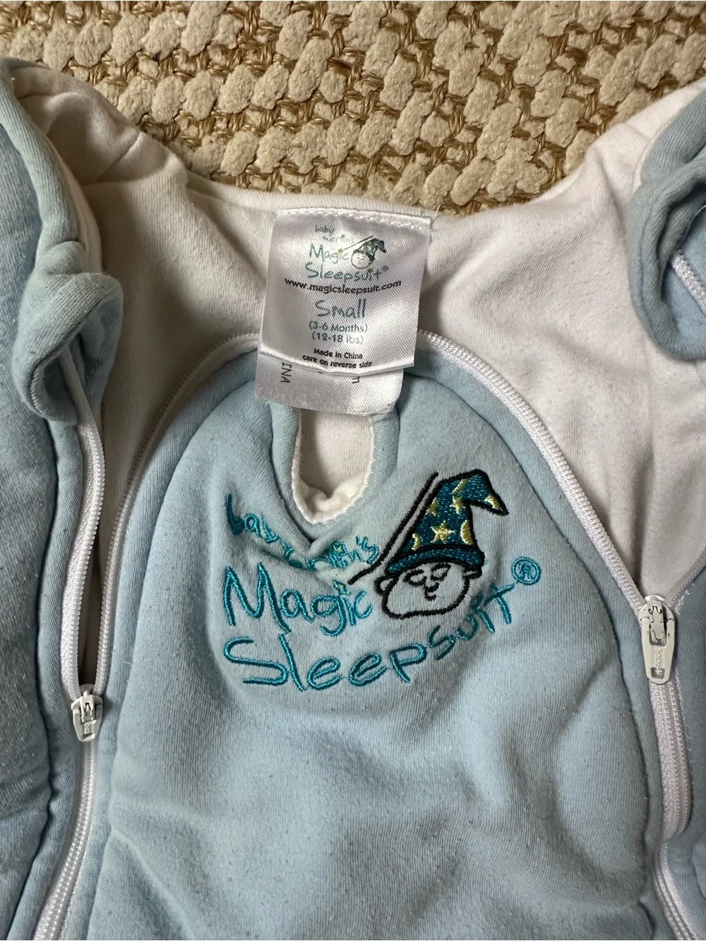 Light Blue Infant Sleepsuit with Dual Zip Front